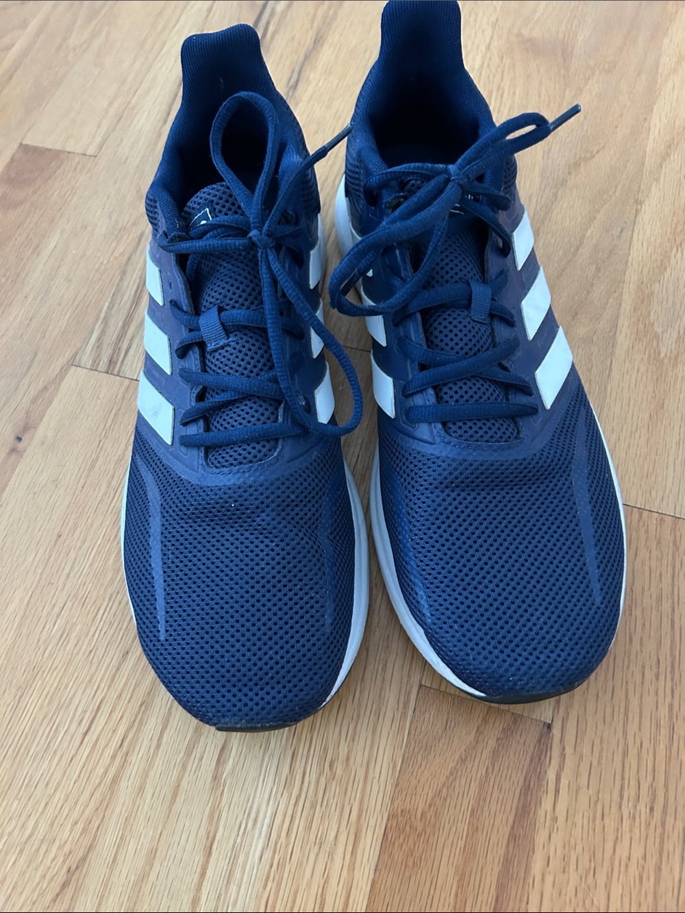 adidas Men’s Navy Athletic Sneakers with White Stripes